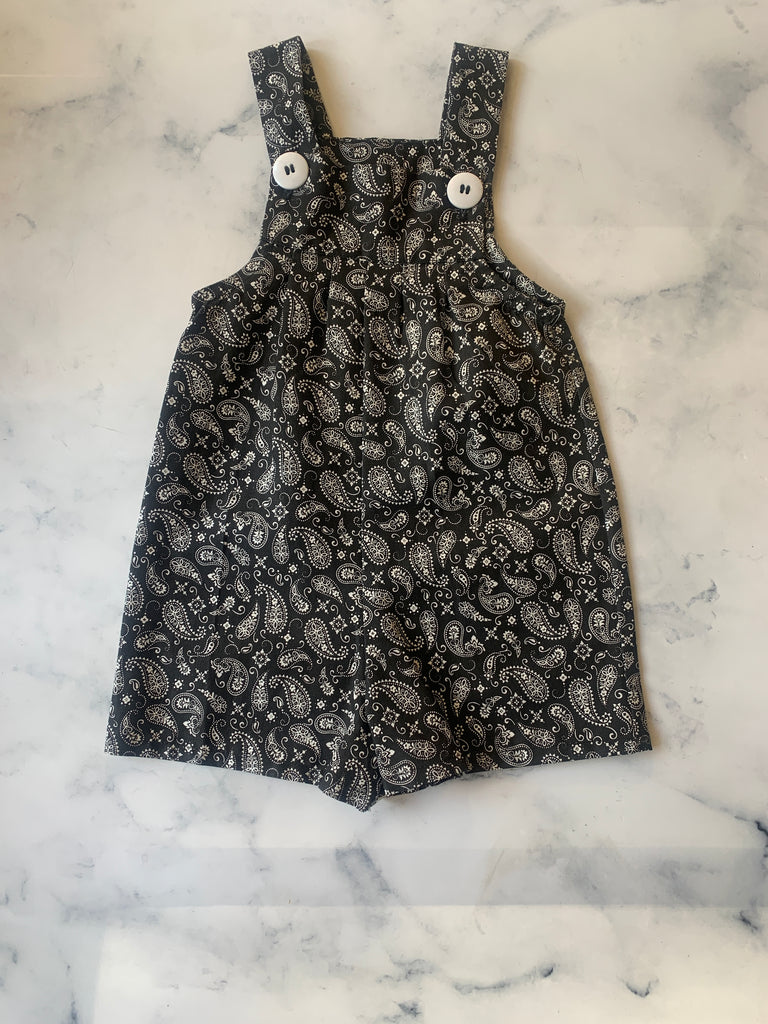 Black and white paisley Dungarees - Love Sam