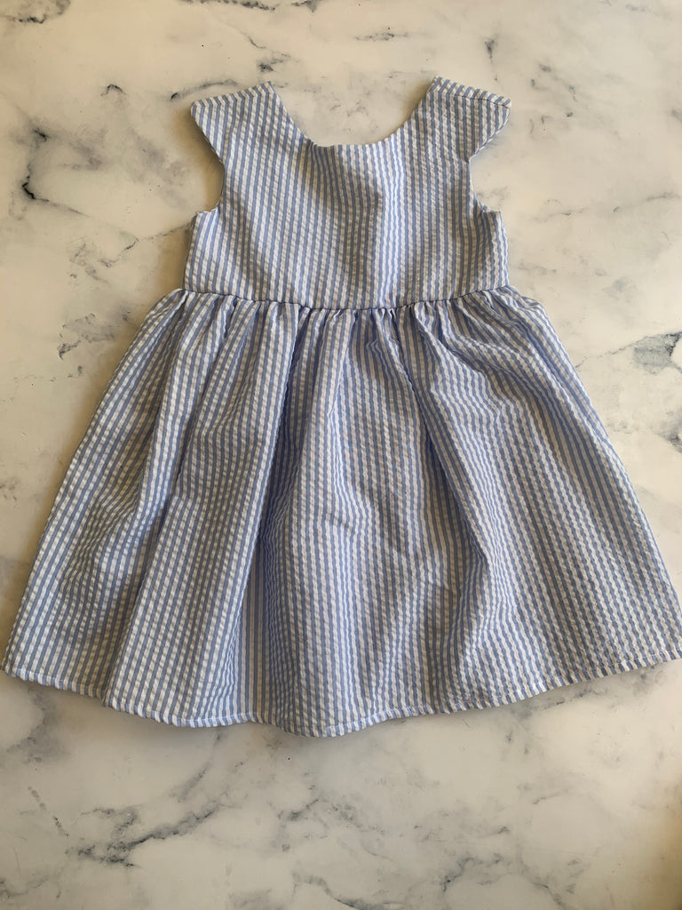 Blue striped Seesucker Dress - Love Sam