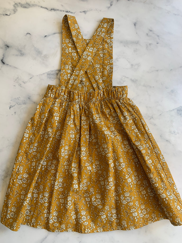 Liberty Mustard Pinafore Dress - Love Sam