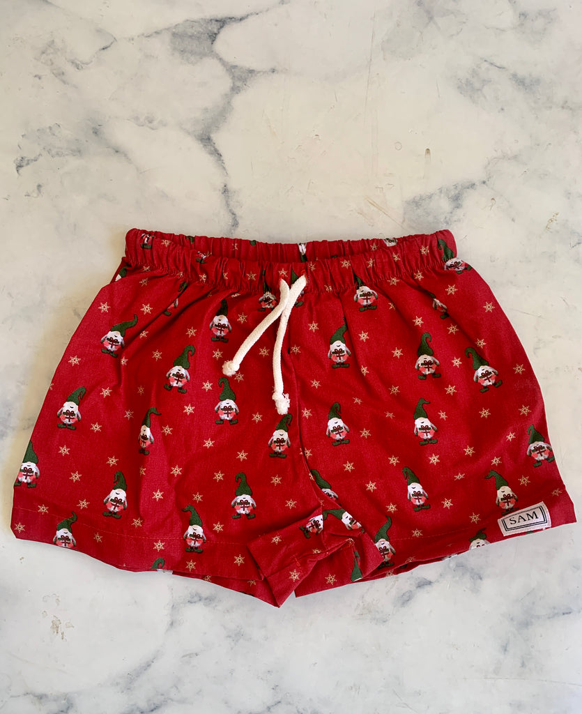 Girls red gnome Christmas boxers - Love Sam
