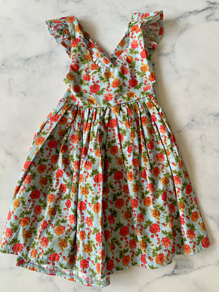 Cross over back Sundress with flutters - Love Sam