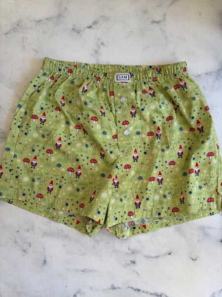 Christmas Mens boxers green gnomes small - Love Sam