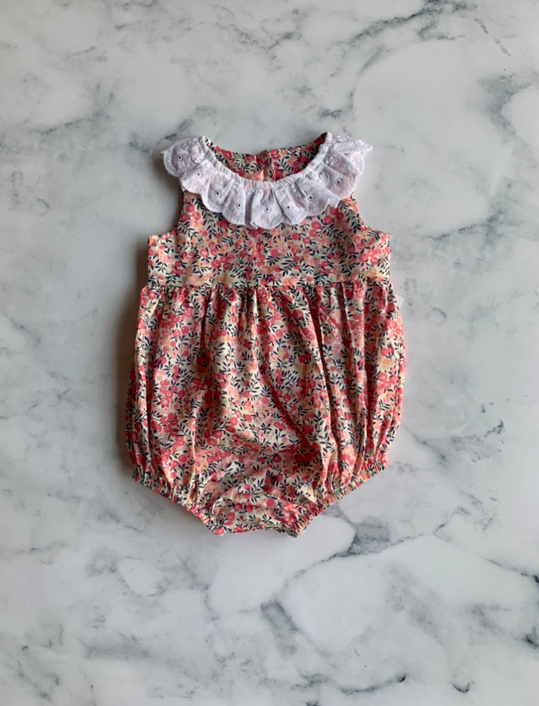 Liberty Pink berry Anglaise Romper - Love Sam
