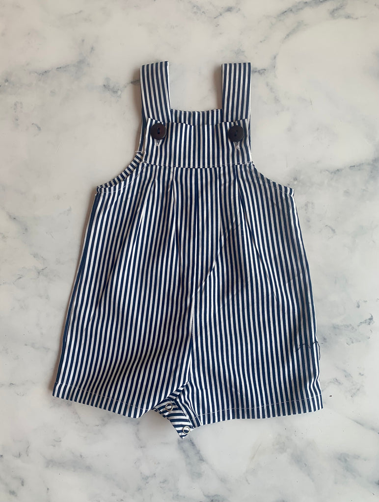 Navy Striped Dungarees - Love Sam